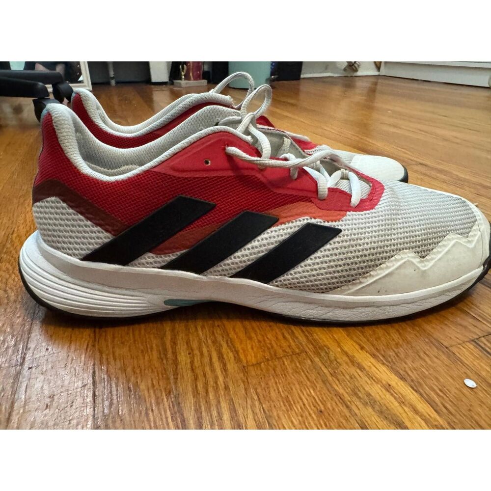 adidas Men's Court Tennis Shoes White Red Black Size 12.5